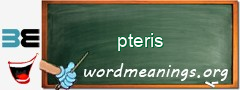 WordMeaning blackboard for pteris